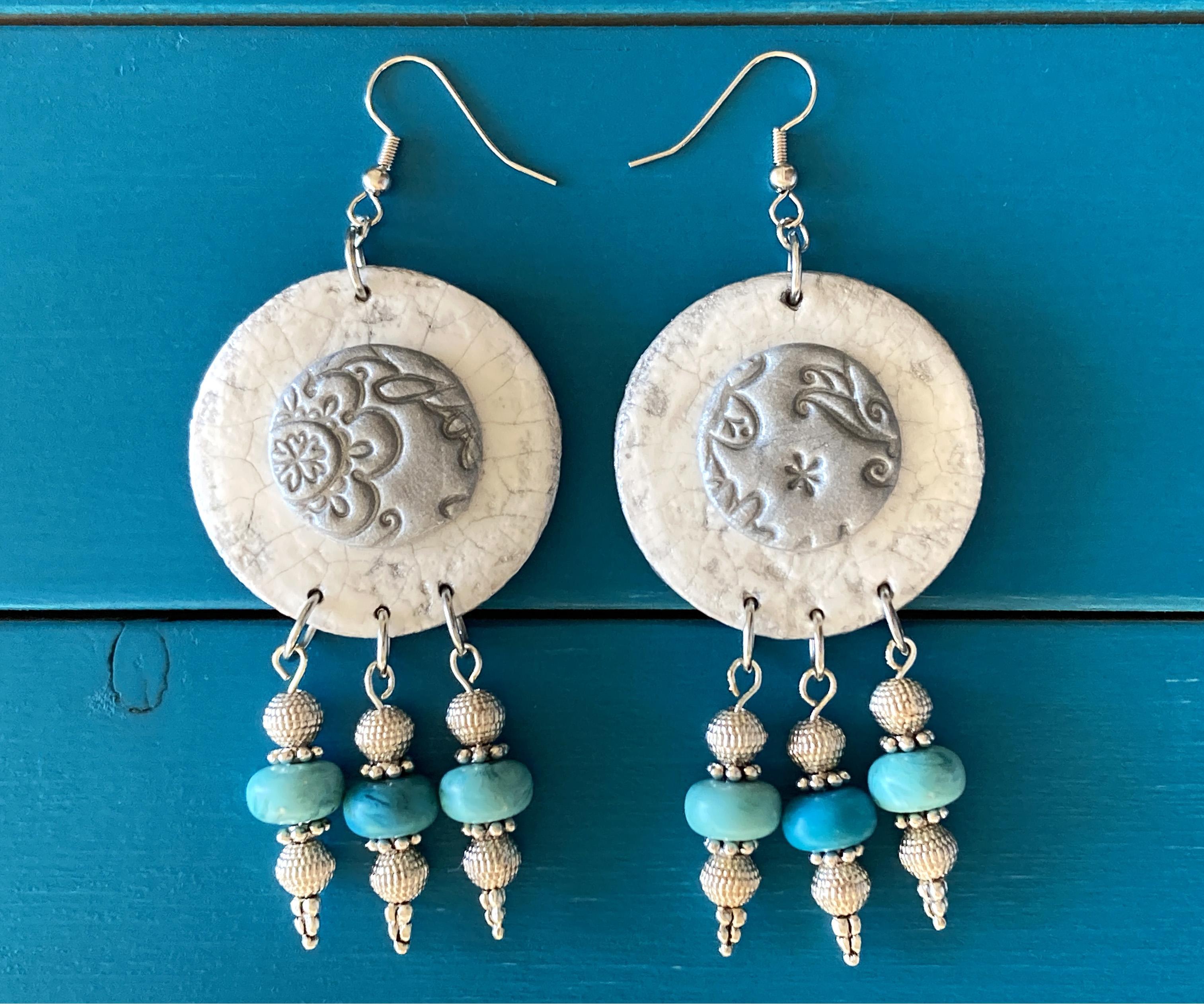 Mixed Media Art Style Earrings