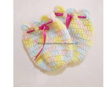 Crochet Thumbless Baby Mittens