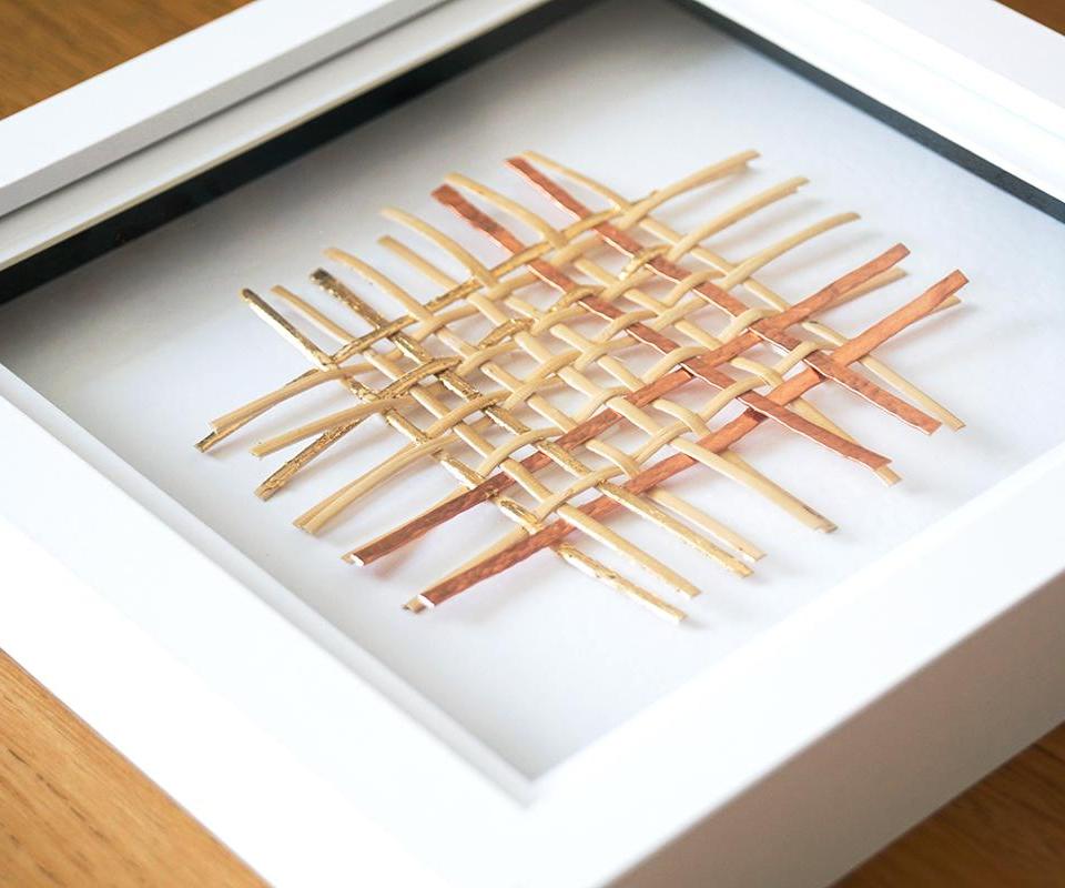 DIY Woven CANE & COPPER Art | Wall Decor Project