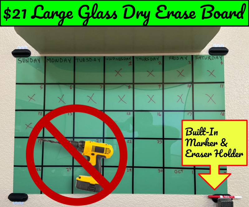 $21 Glass Dry Erase Board (24" X 36")