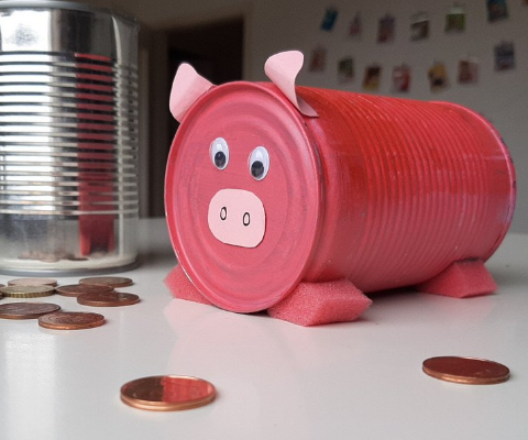 Tin Can Piggy Bank