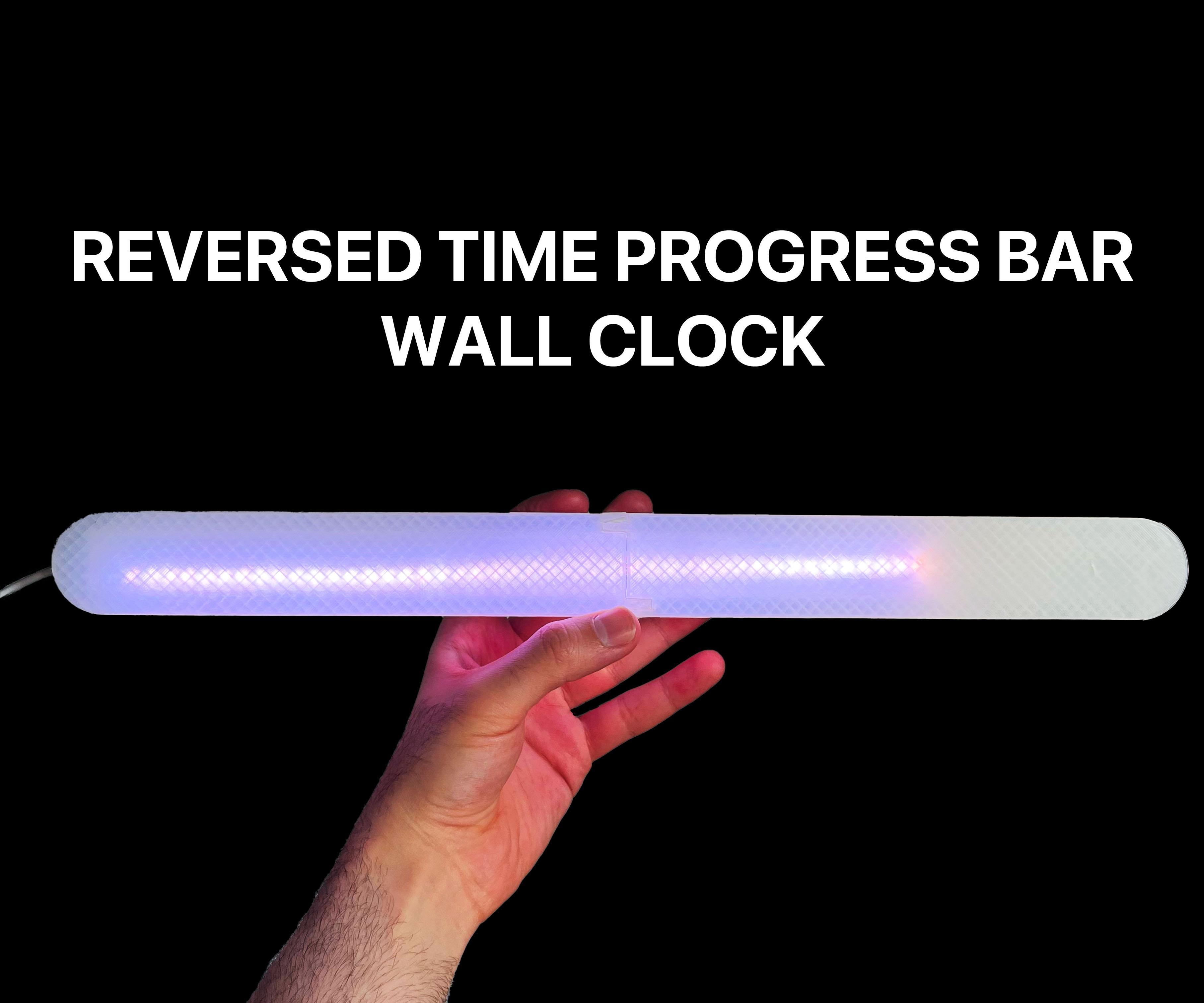 Reversed Time Progress Bar Wall Clock