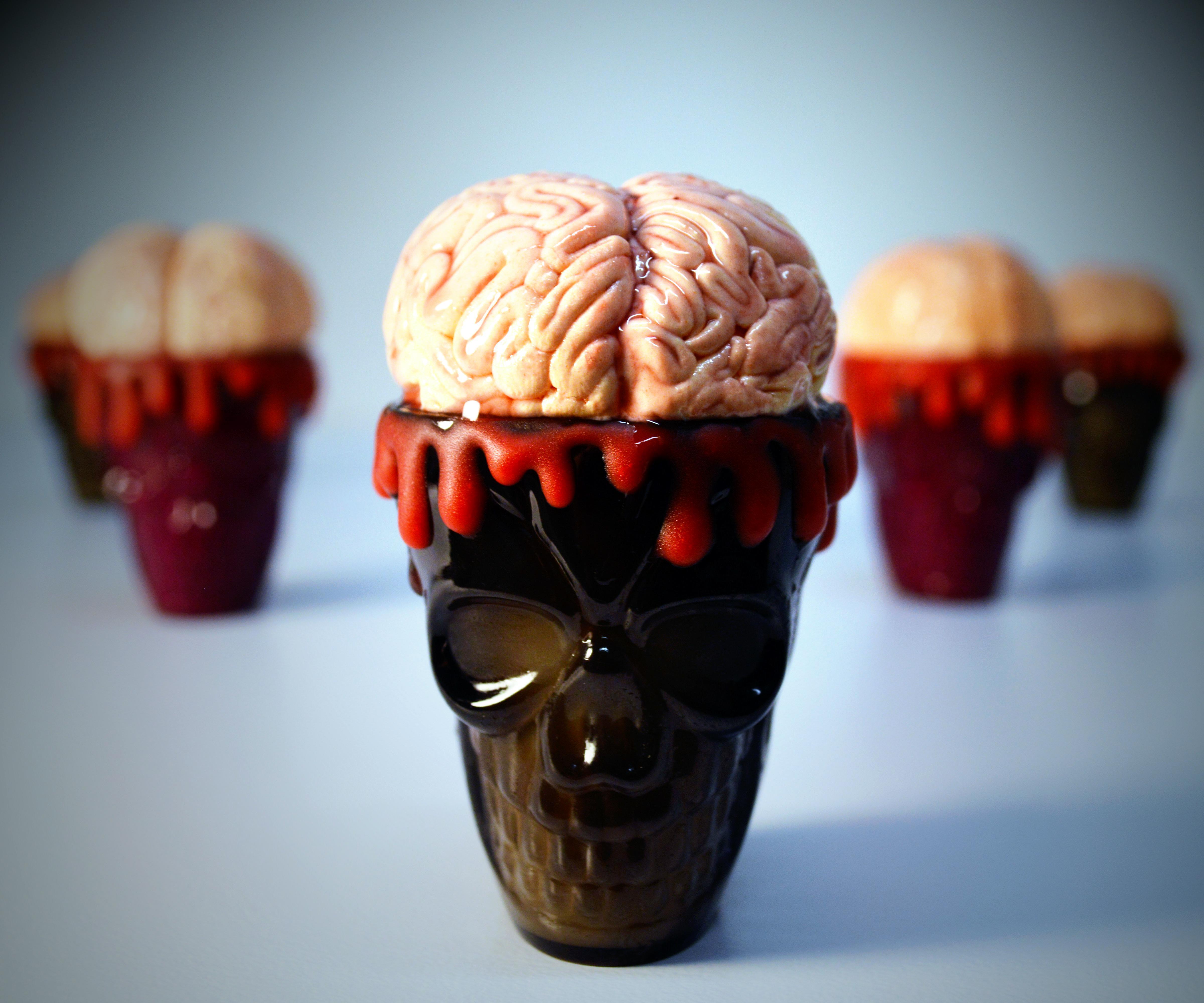 Chocolate Raspberry Brain Halloween Dessert