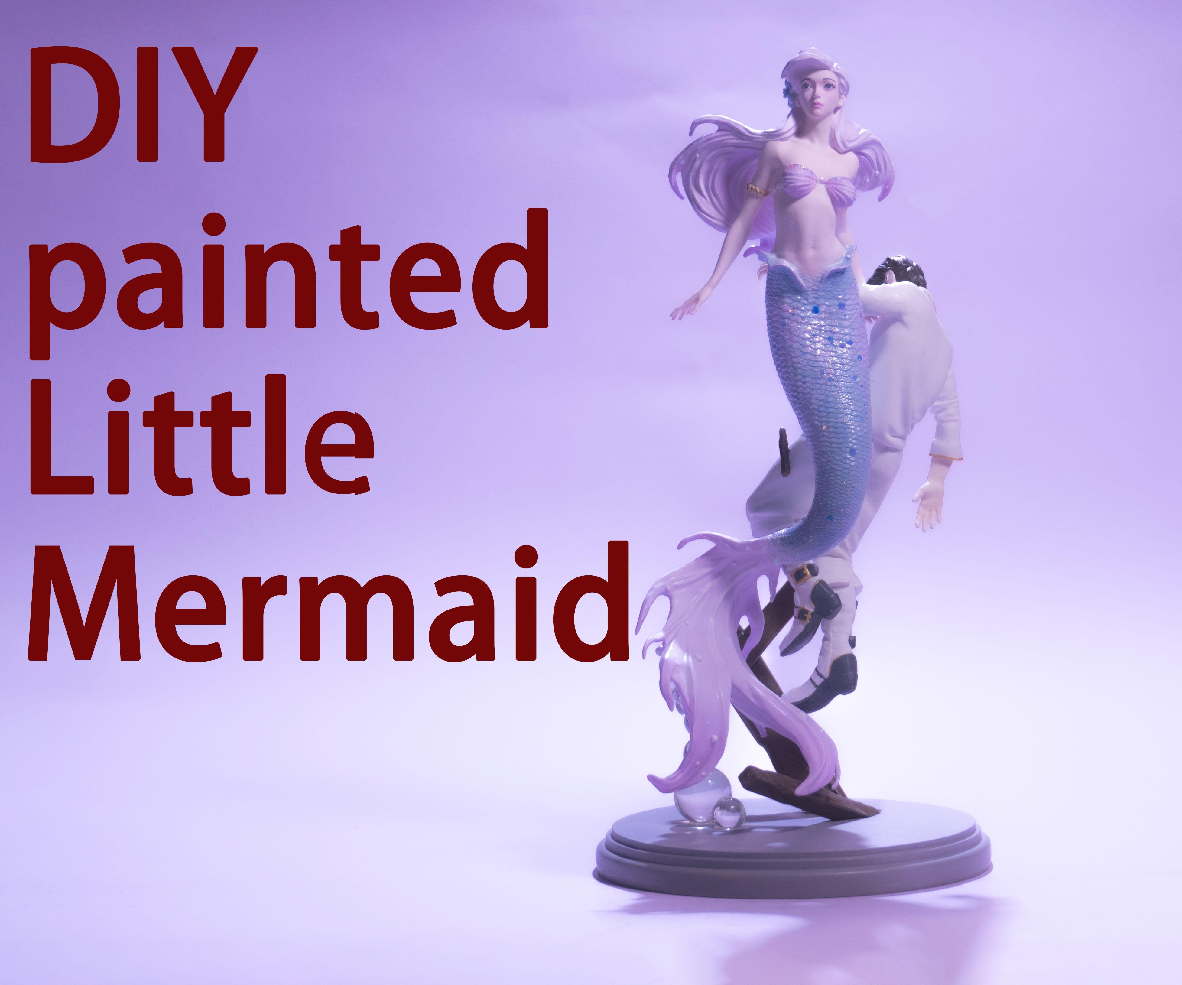 Personalized Painting, Creative DIY: Paint Your Own Little Mermaid Statue！