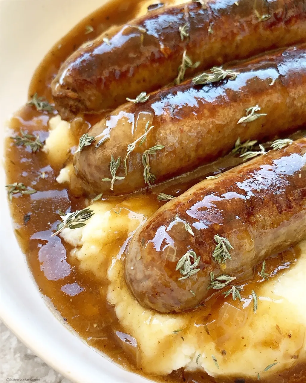 Bangers & Mash With Mexican Gravy