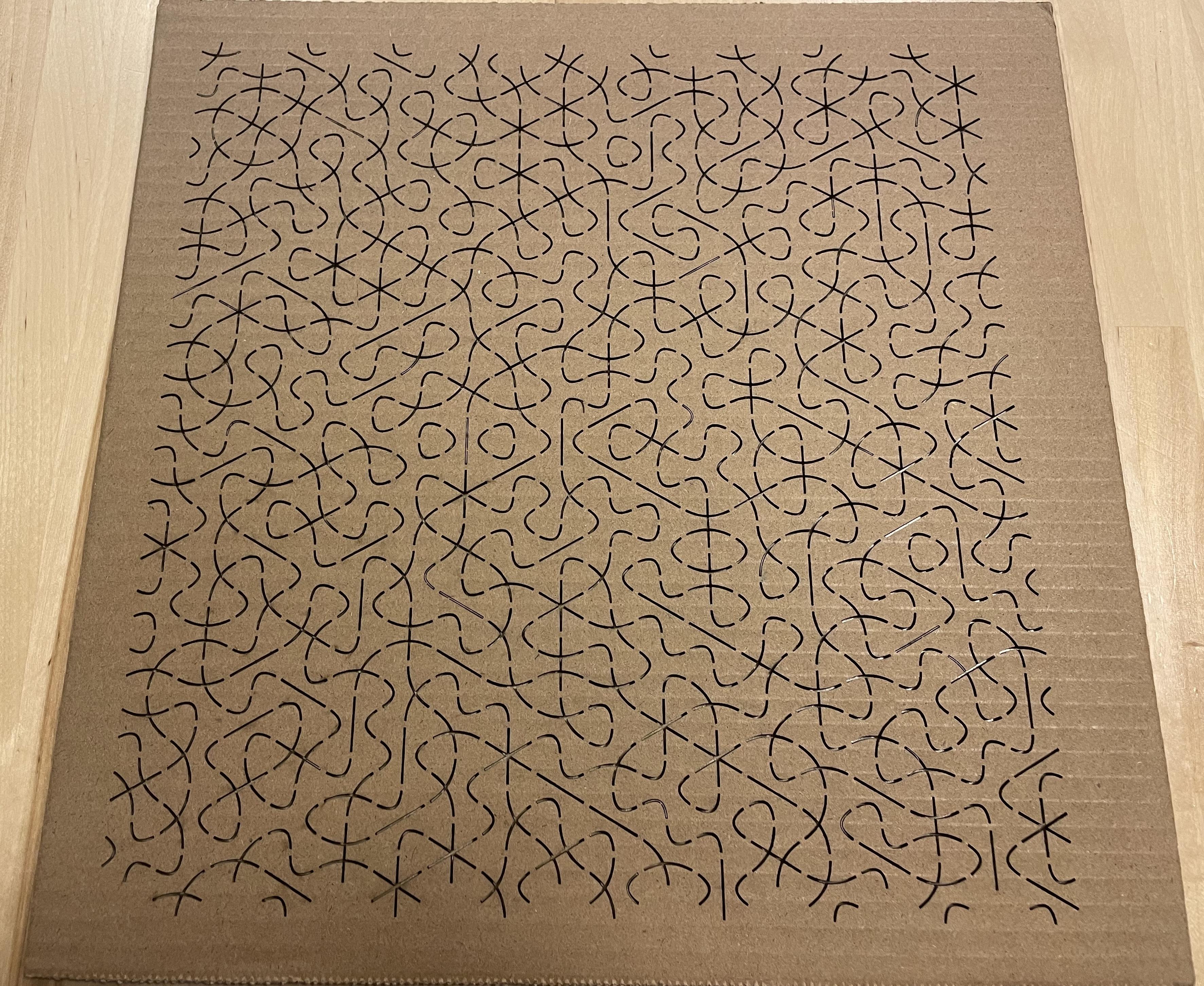 Laser Cut Hexagonal Truchet Pattern