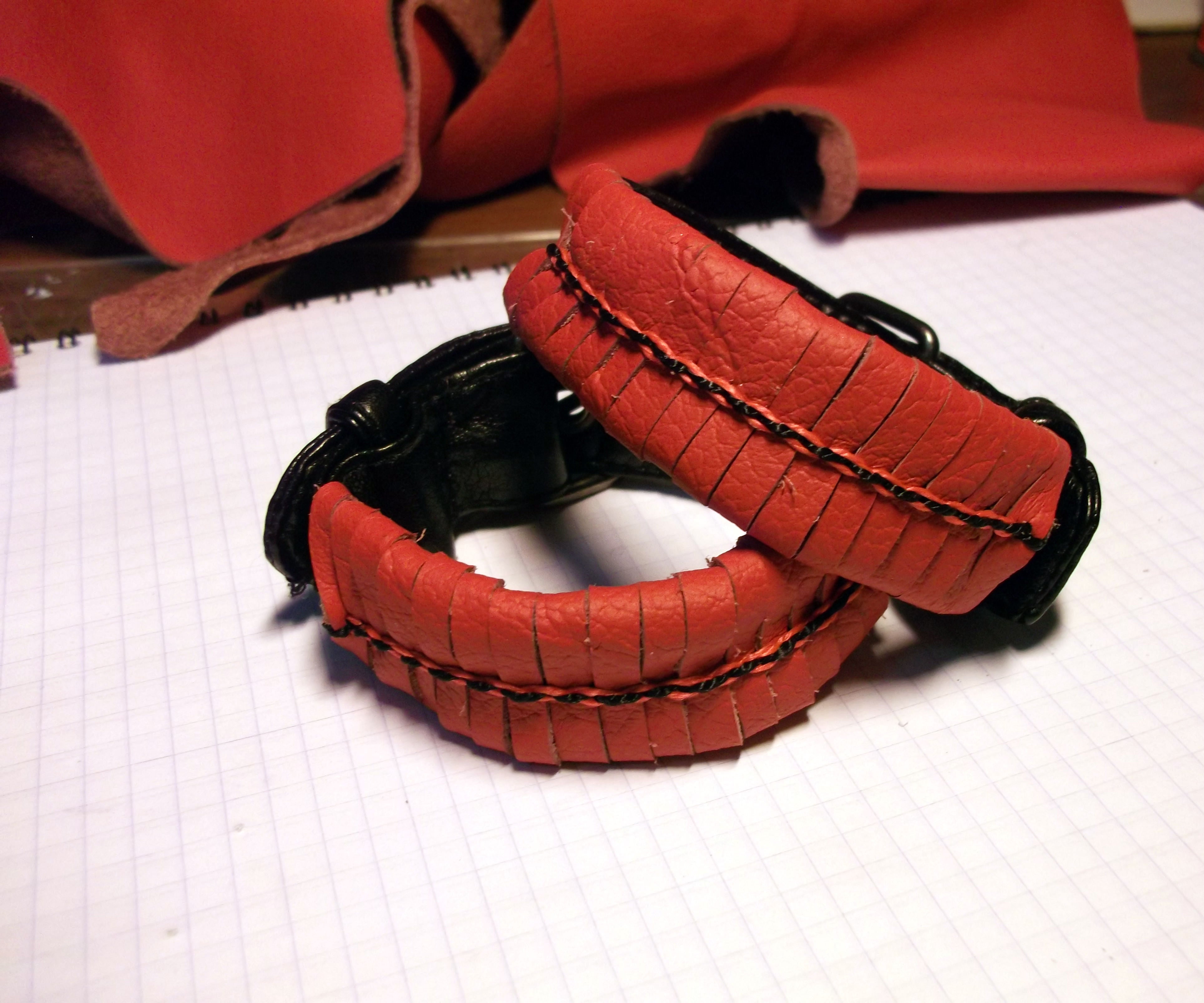 A Bracelets From Old Leather Jacket