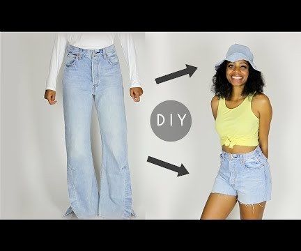 DIY Denim Bucket Hat & Shorts Set From Old Jeans (Beginners Sewing)