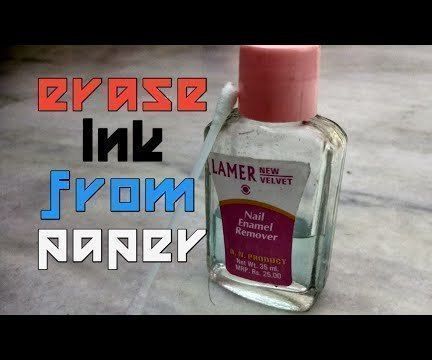 Erase Ink From Paper With Chemistry