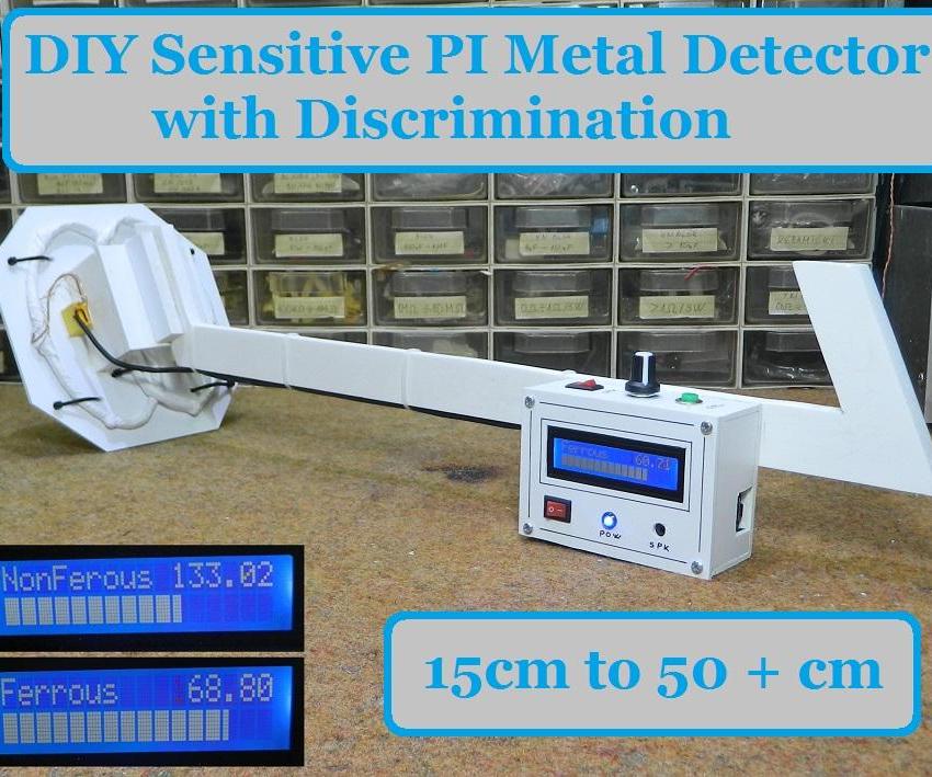 DIY Sensitive Arduino Induction Balance  Metal Detector With Discrimination (cion at 15cm and Bigger Object at 50 + Cm)