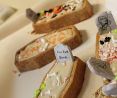 Vanilla Coconut Halloween Coffin Cupcakes With Butter Cream Frosting