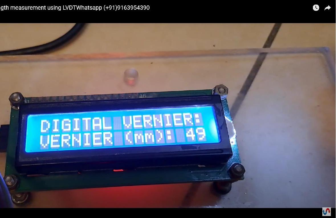 Digital Vernier Caliper for Length Measurement Using LVDT and Arduino Uno.