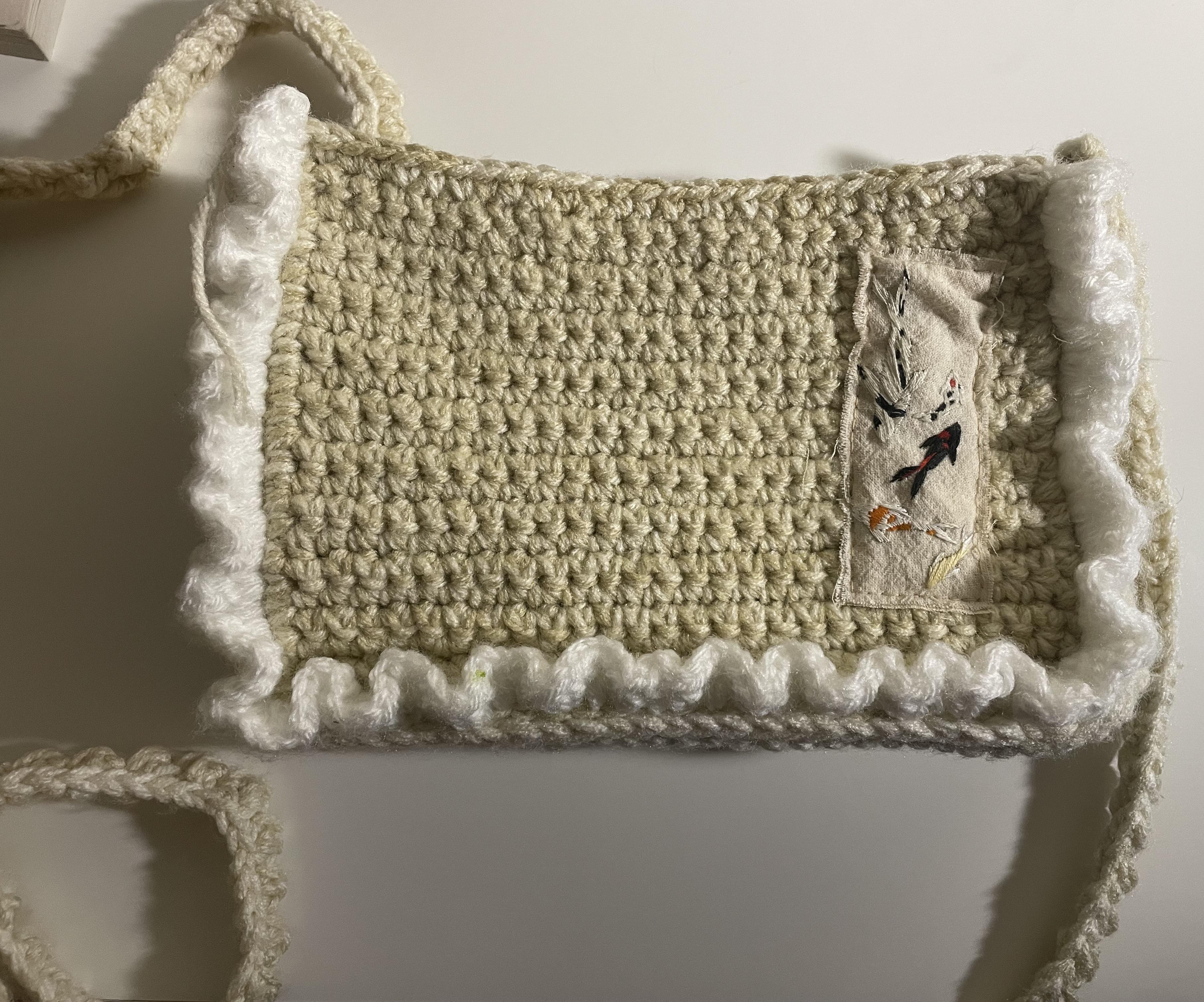 Crochet Daisy & Embroidery Bag