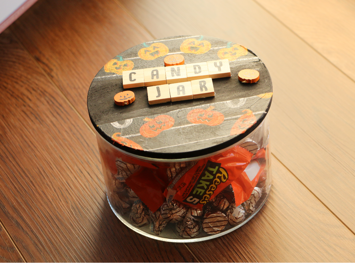 Halloween Glass Candy Jar