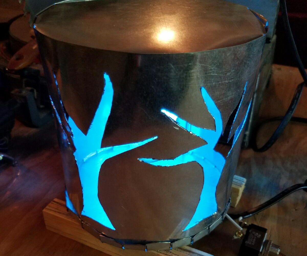 Cheap LED Color Changing Halloween Lamp Made Only From Sheet Metal