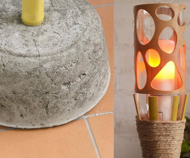 Concrete Tiki-Torch Lamp