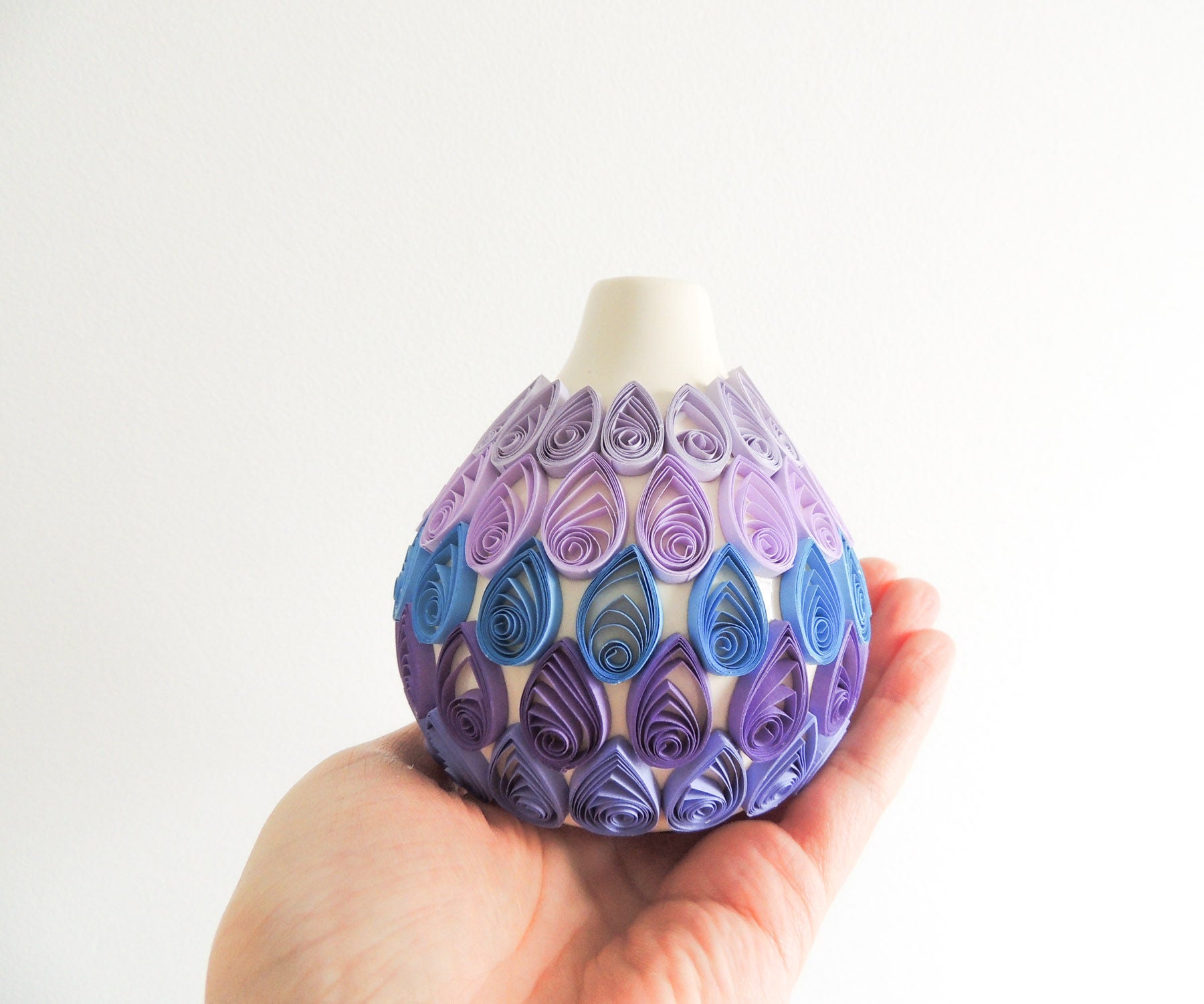 Paper Quilled Teardrop Vase