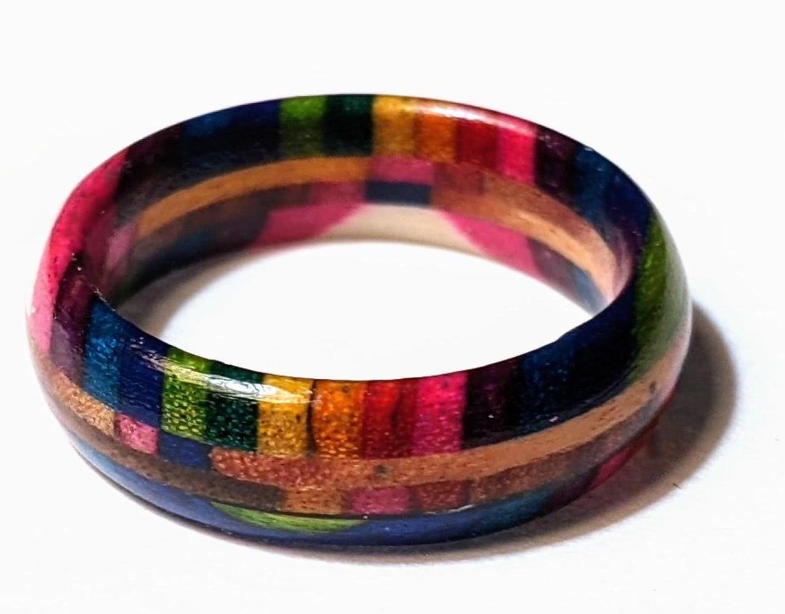 Rainbow Ring - 100 Segments of Exotic Woods + Resins for a 1-of-a-Kind Heirloom Ring