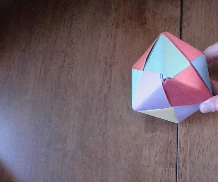 Rainbow Origami Modular Cube (Sonobe)