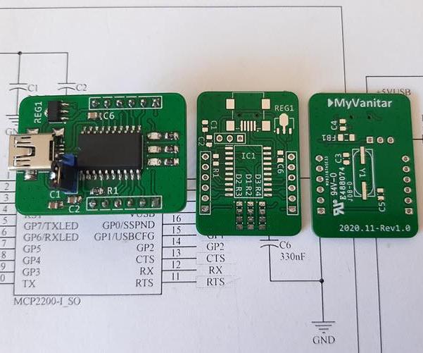 USB to UART (RS232/Serial) Converter, MCP2200