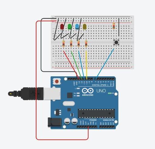 Tutorial De Como Realizar Una Secuencia De Luces Con Botón En Arduino.