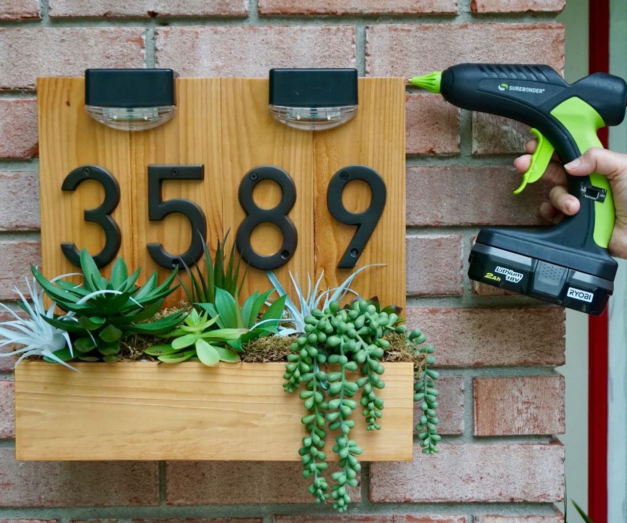 DIY House Address Sign Using Hot Glue
