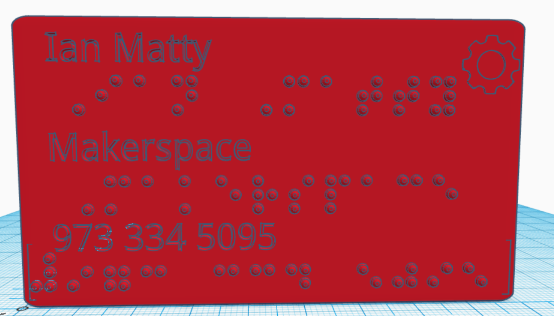 3d Printed Braille Business Card (Double Sided)