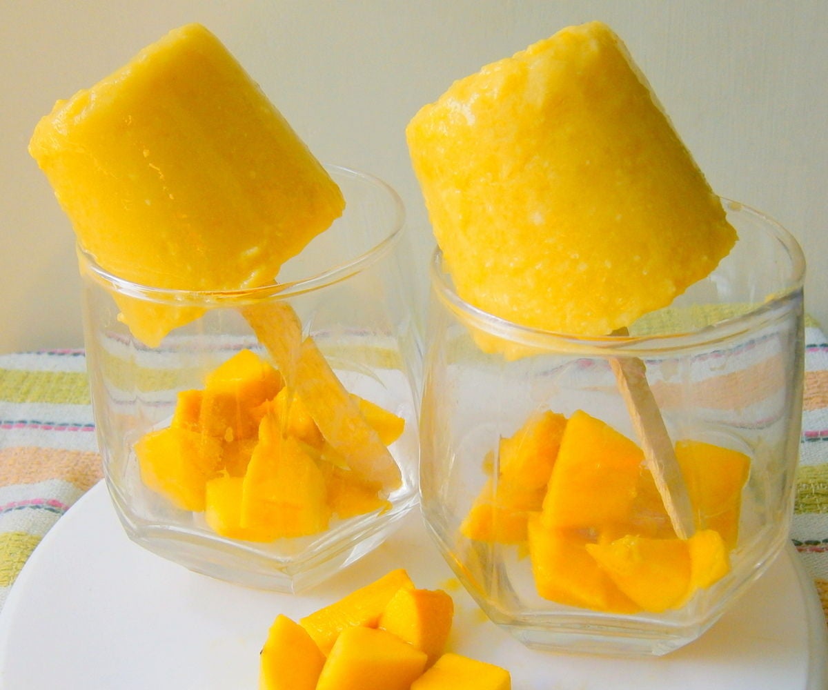 Mango Kulfi Ice Cream Without a Popsicle Mold