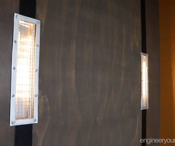 Industrial DIY Wall Sconces for a Murphy Bed