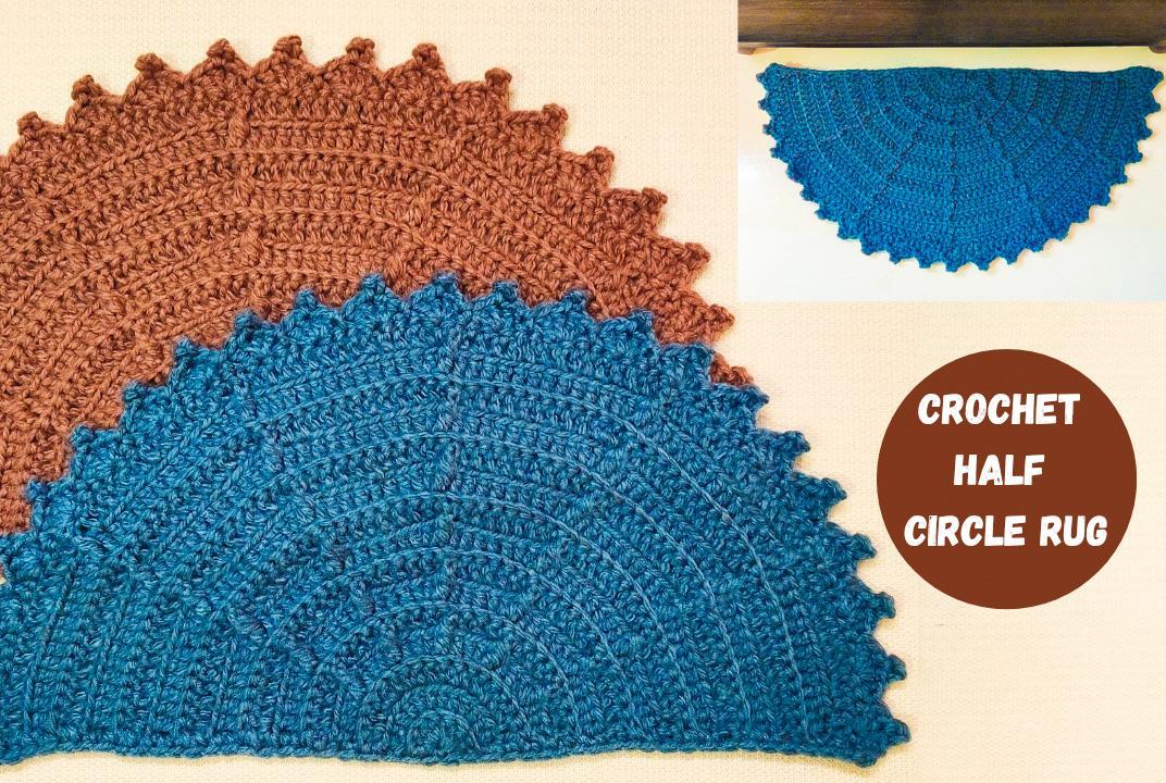 Textured Crochet Half Circle Rug