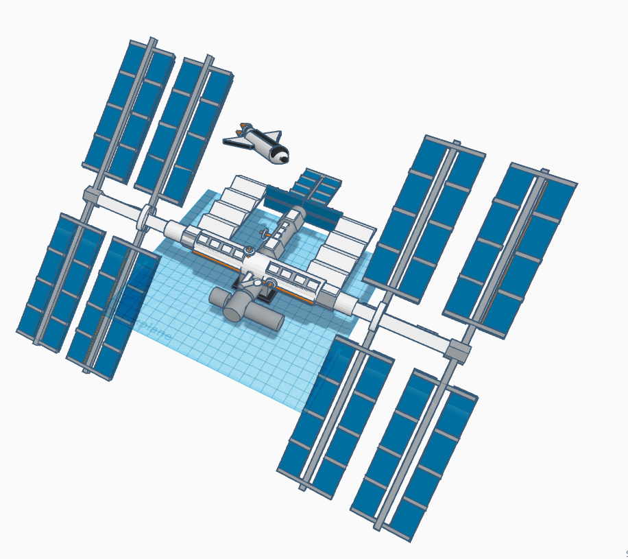 International Space Station With Rocket