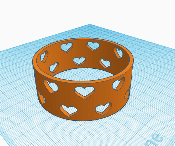 Tinkercad Bangle With Hearts