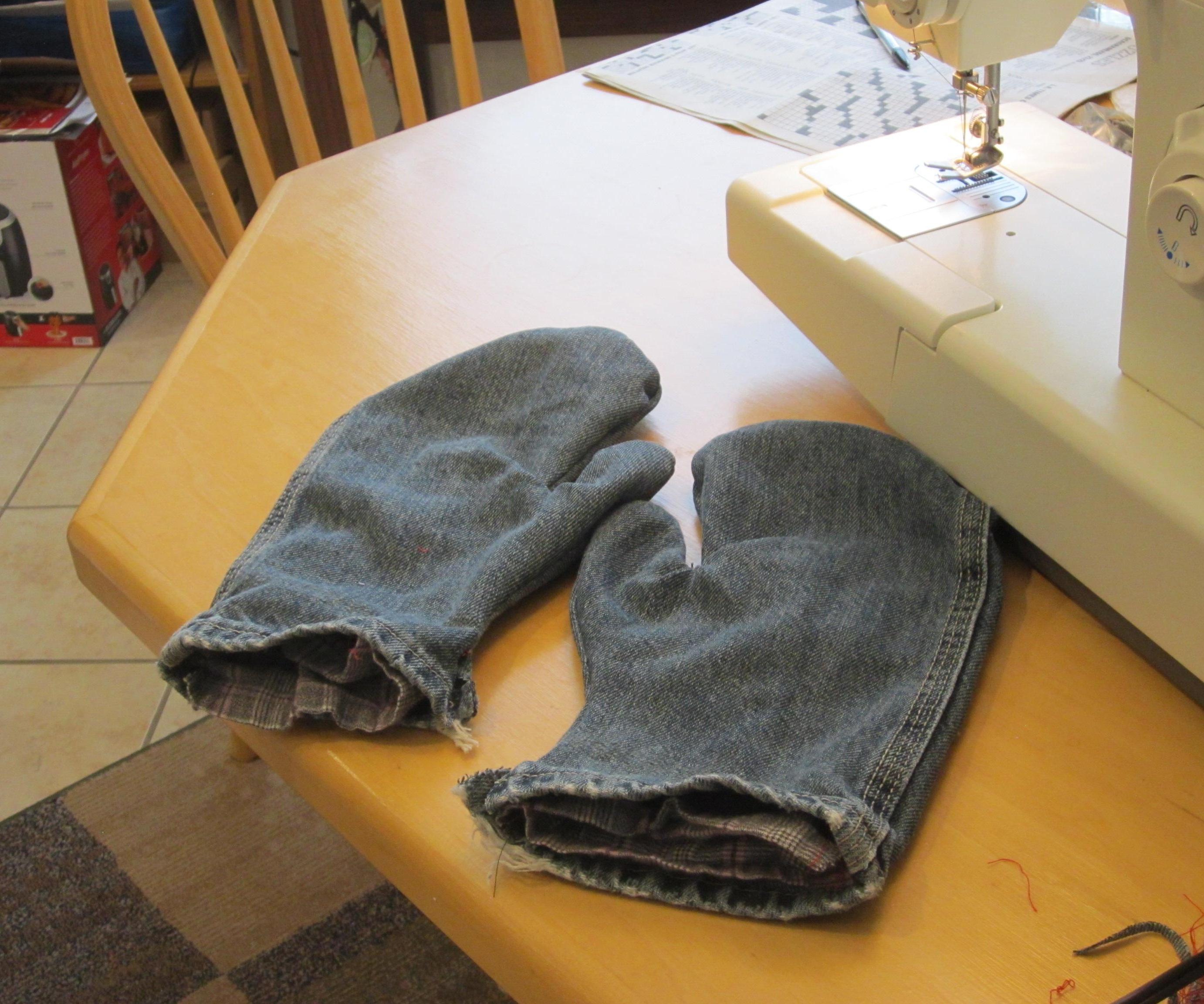 Mittens, Recycled Flannel and Denim, Feel the Warm!