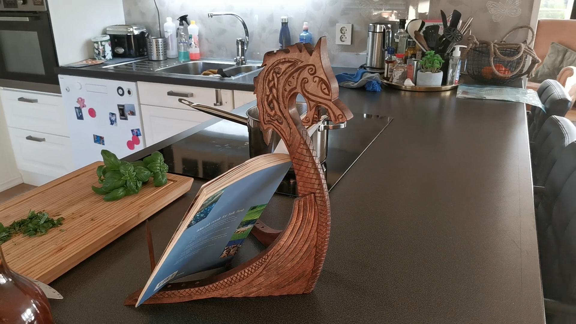 Viking Ship Cookbook Stand