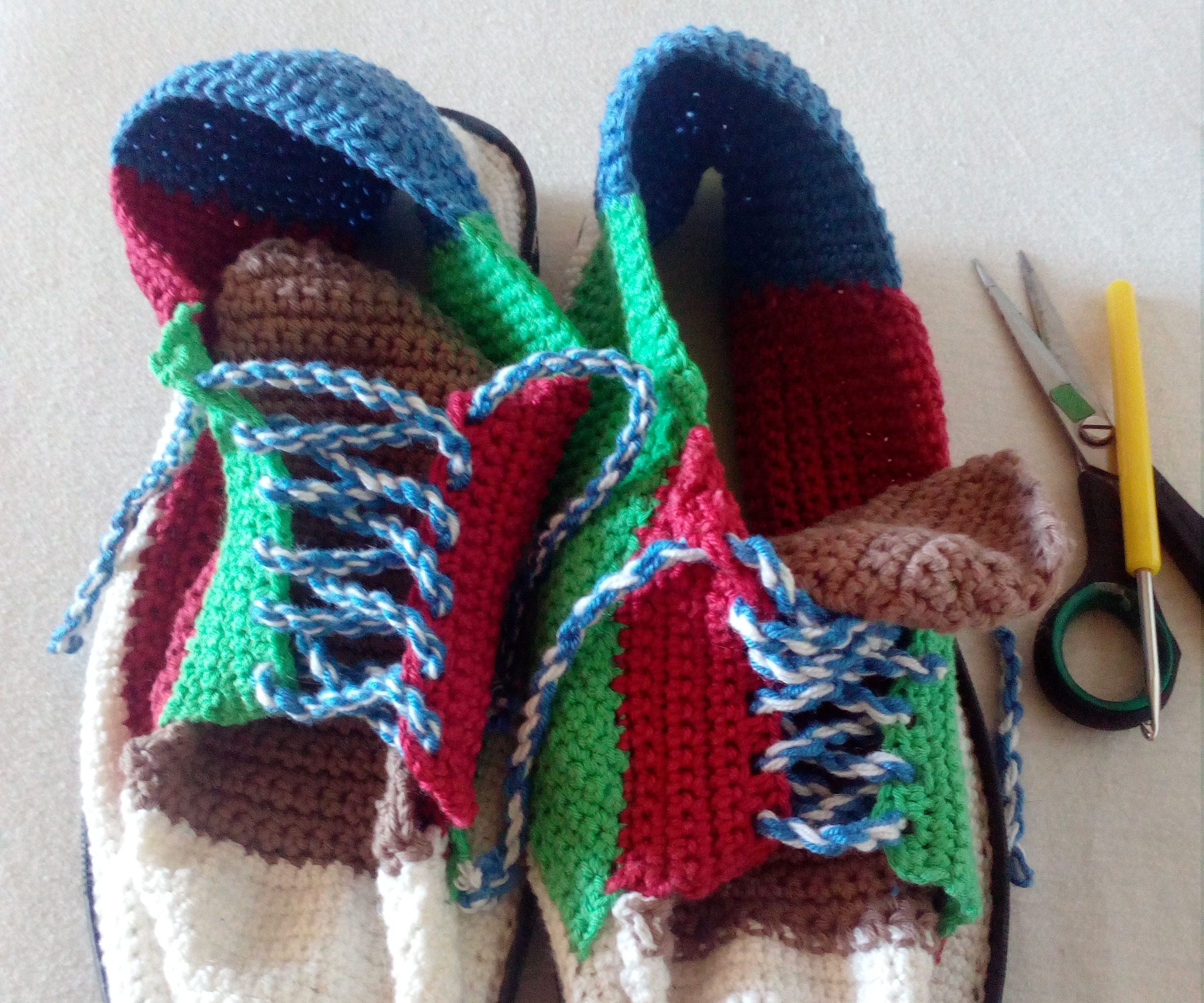 Rainbow Crochet Shoes