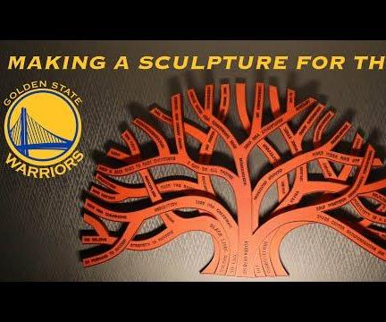 Basketball Leather / Walnut Sculpture for the Golden State Warriors