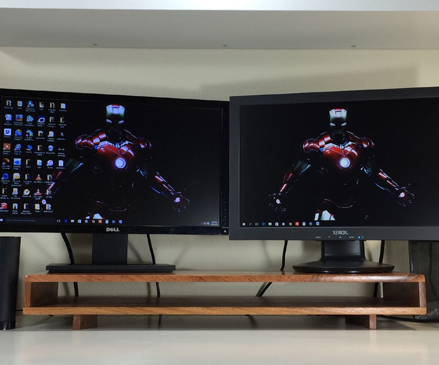 Monitor Stand Made From Wood Flooring