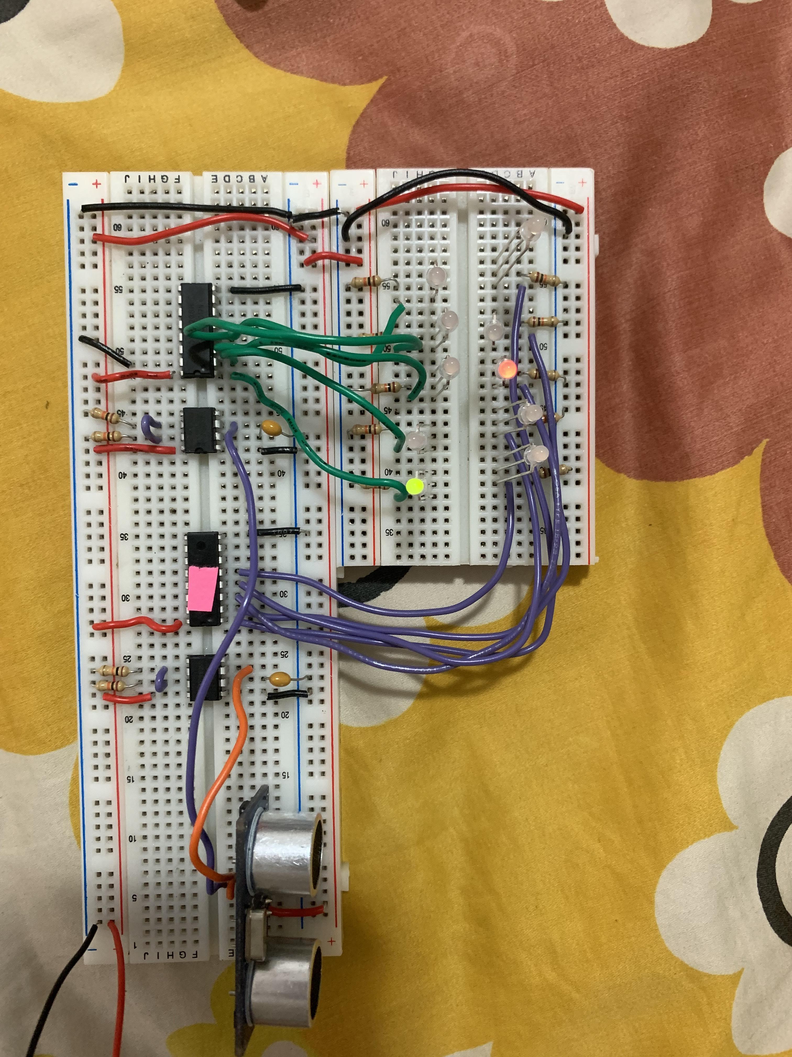 Motion Detector Using 555 Timer and 4017 Chips