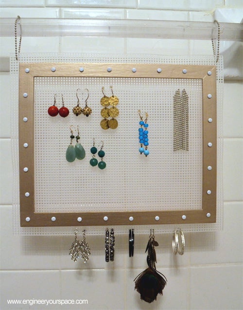 DIY Hanging Earring Organizer