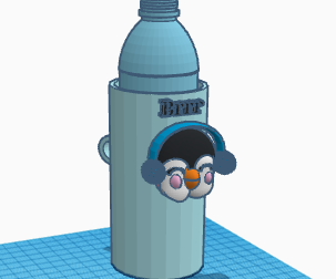 Bicycle Penguin Water Bottle Holder (Tinkercad)