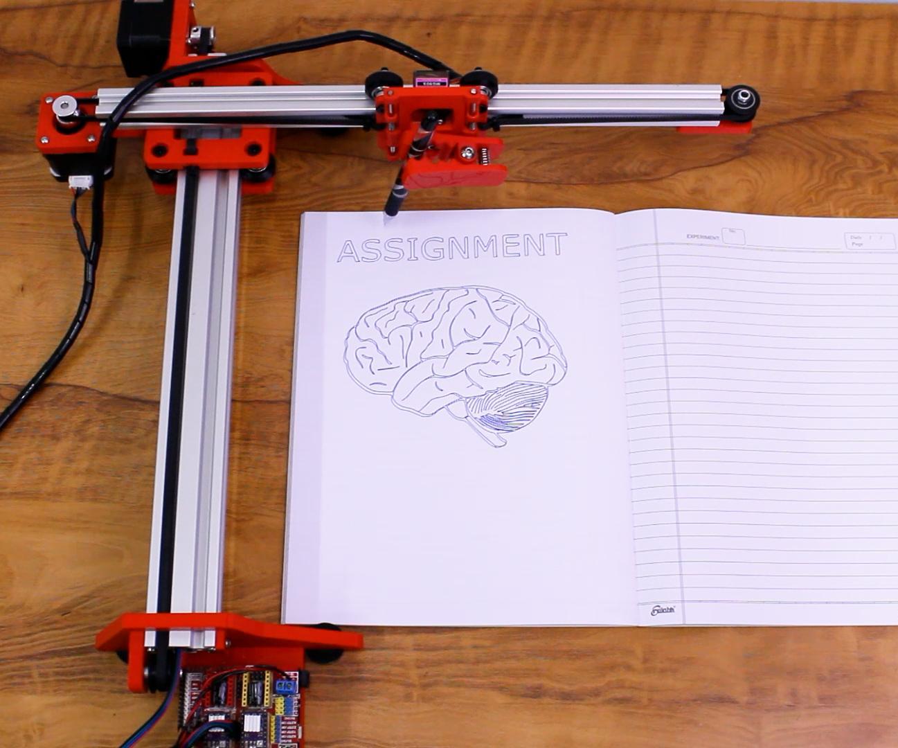 DIY Homework Writing Machine Using Arduino - 2D Pen Plotter