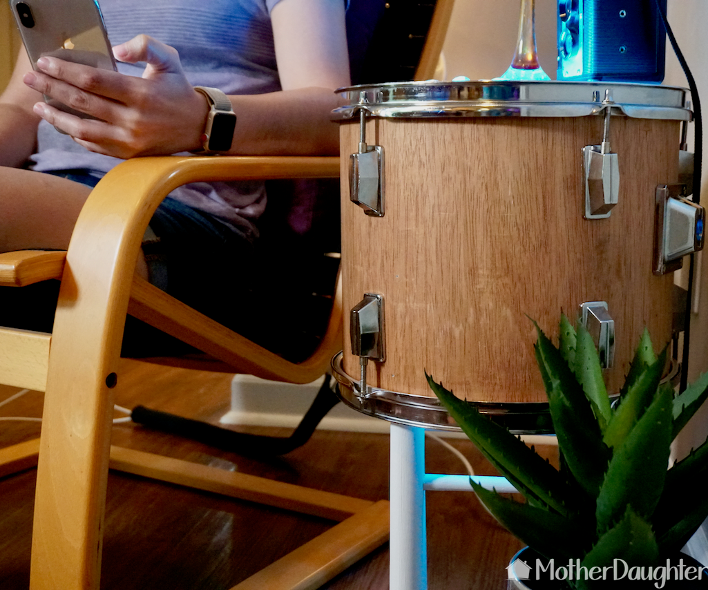 DIY Real Wood Drum Side Table With Smart Light