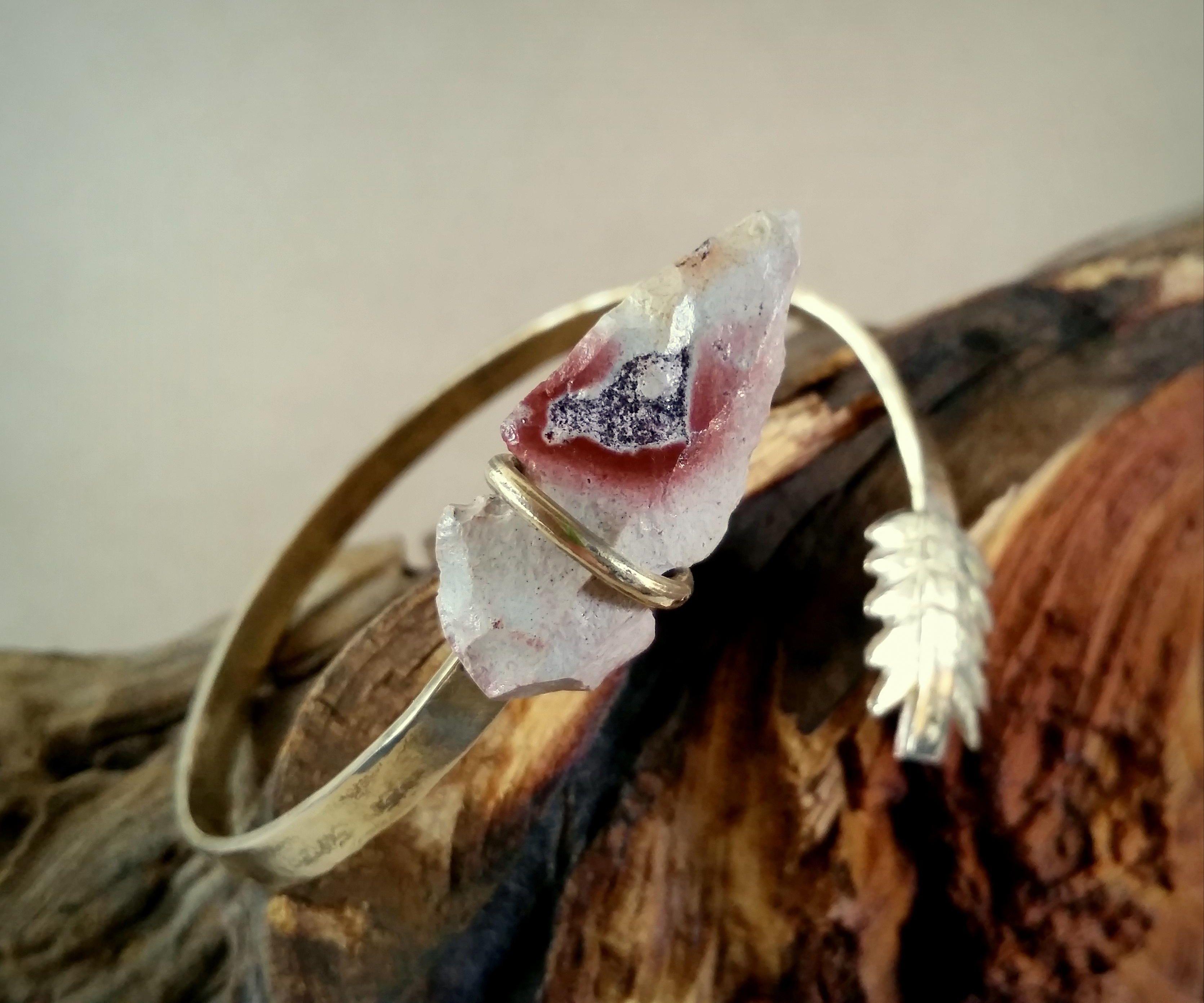 Stone Arrowhead Hand-forged Bracelet