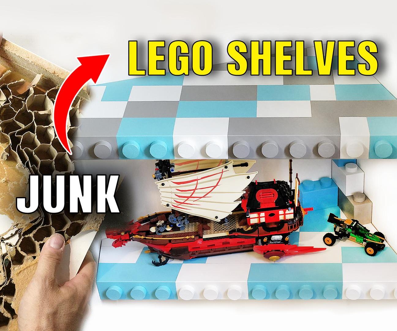 LEGO Display Shelf - LEGO Shaped Floating Shelves Made From Trash