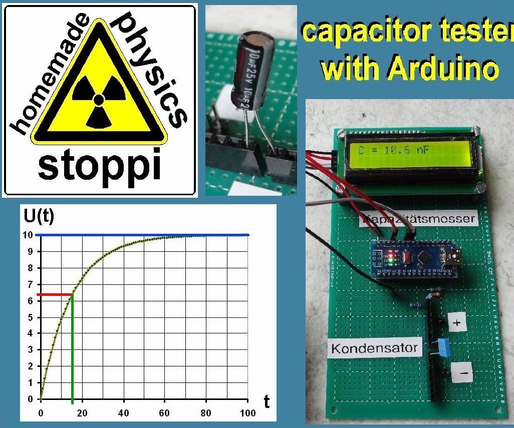 Simple Autorange Capacitor Tester / Capacitance Meter With Arduino and by Hand 