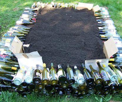 Wine Bottle Raised Beds