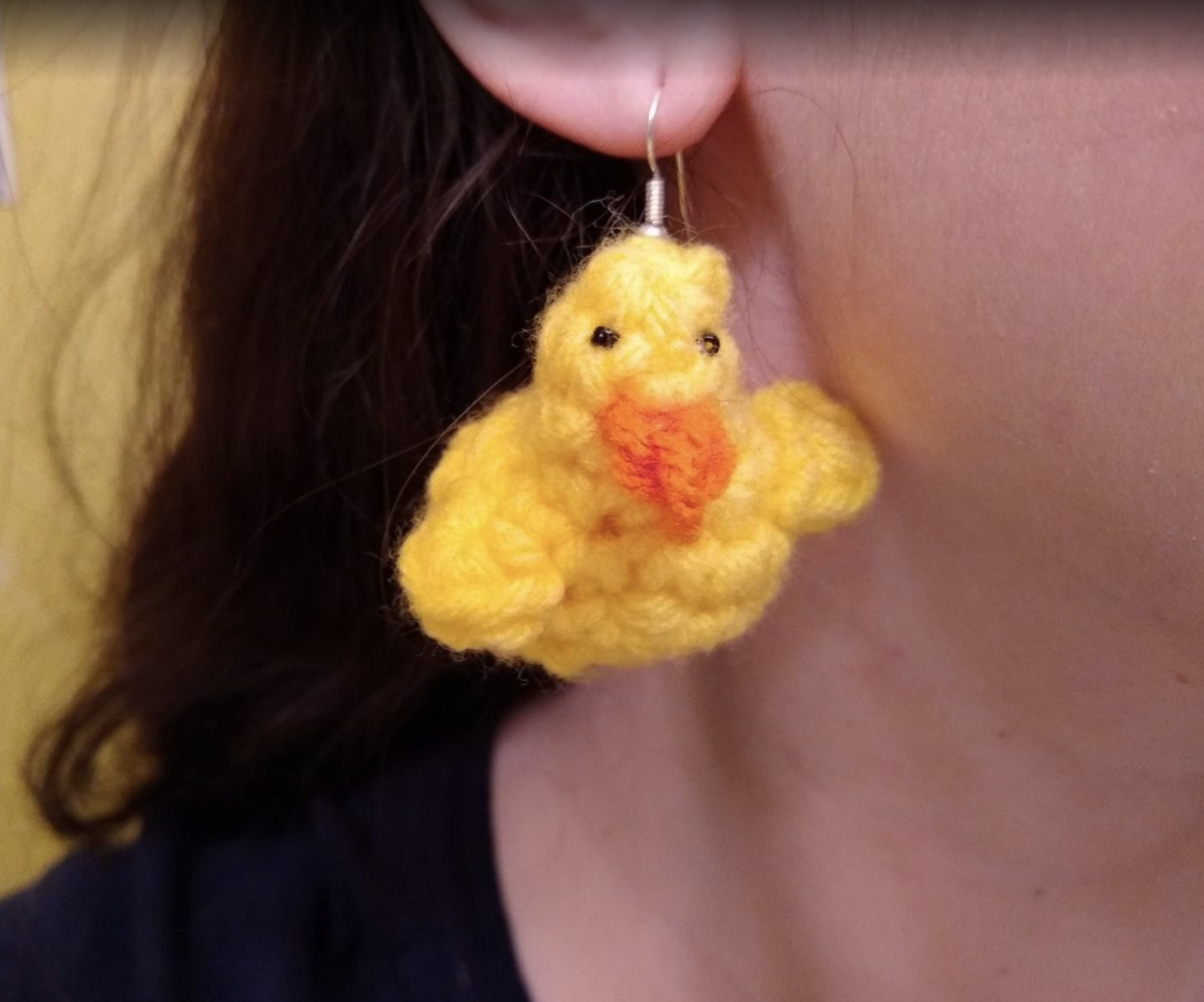 Crochet Rubber Duck Earrings