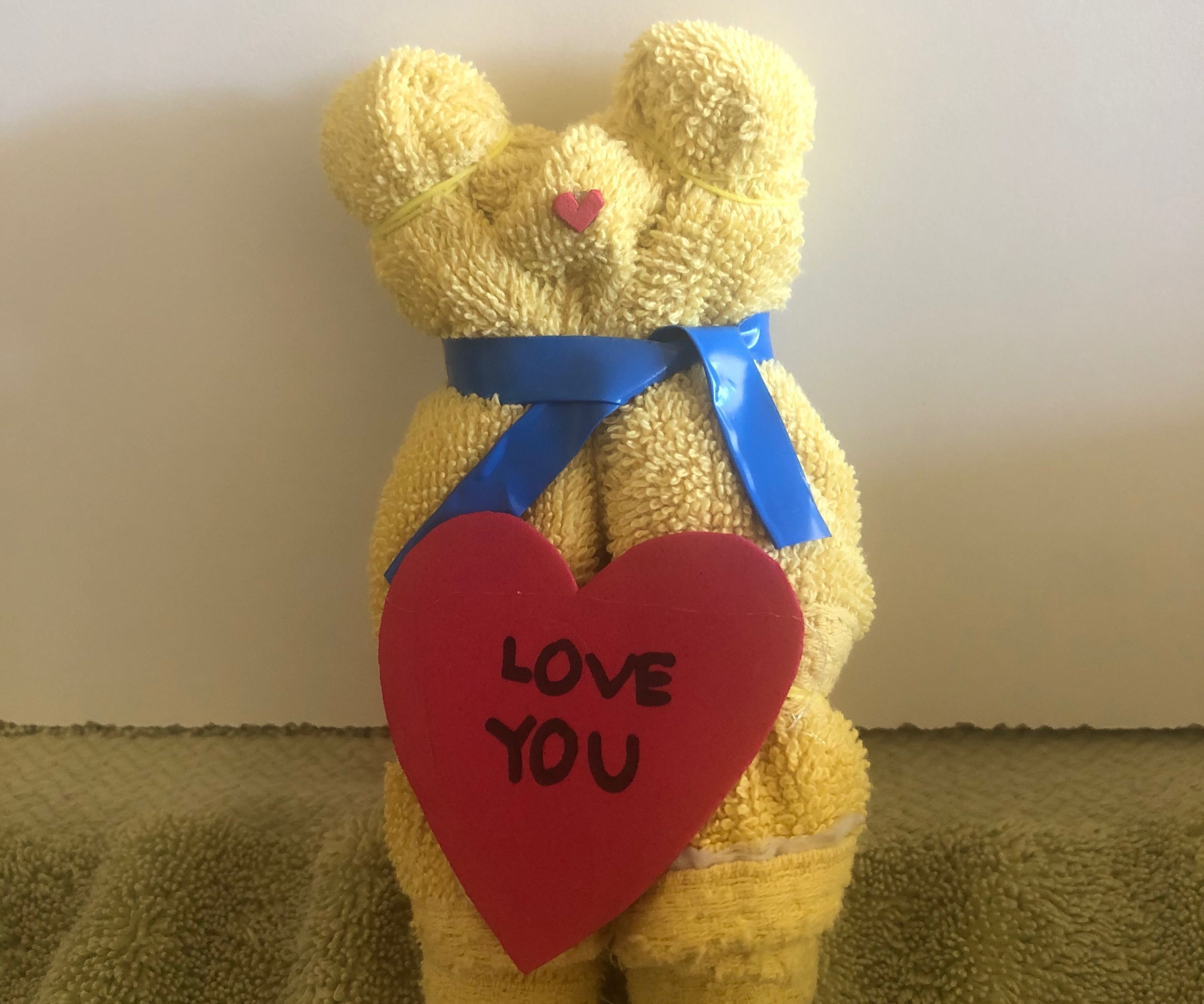 DIY Valentines Day Teddy Bears From Old Towels