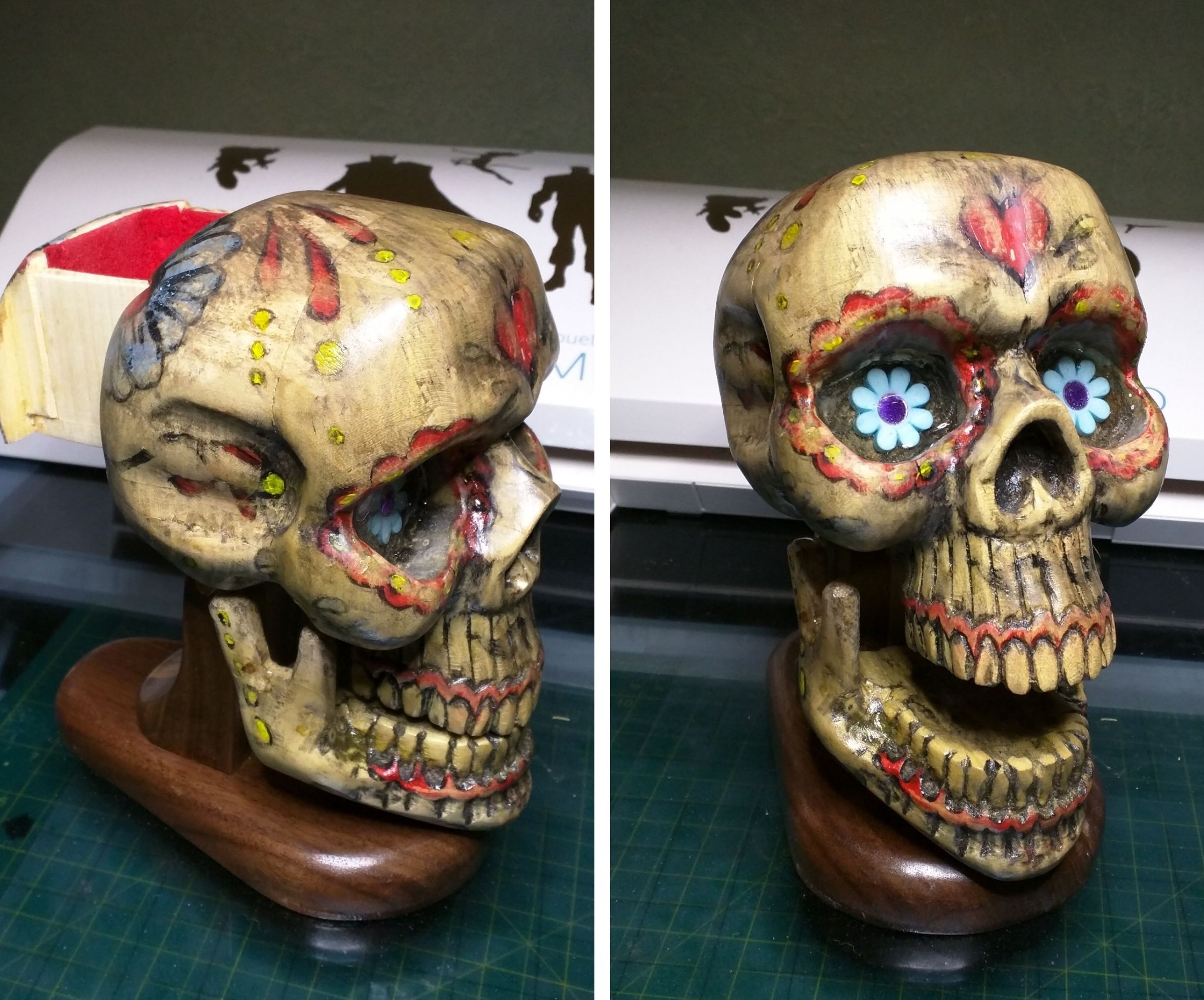 Wooden Sugar Skull 