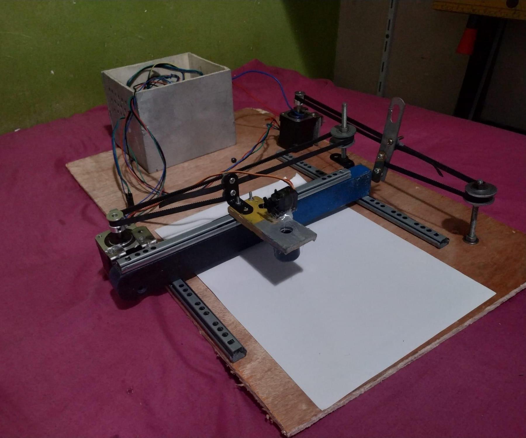 CNC Plotter Literally Out of Trash From a Sketch